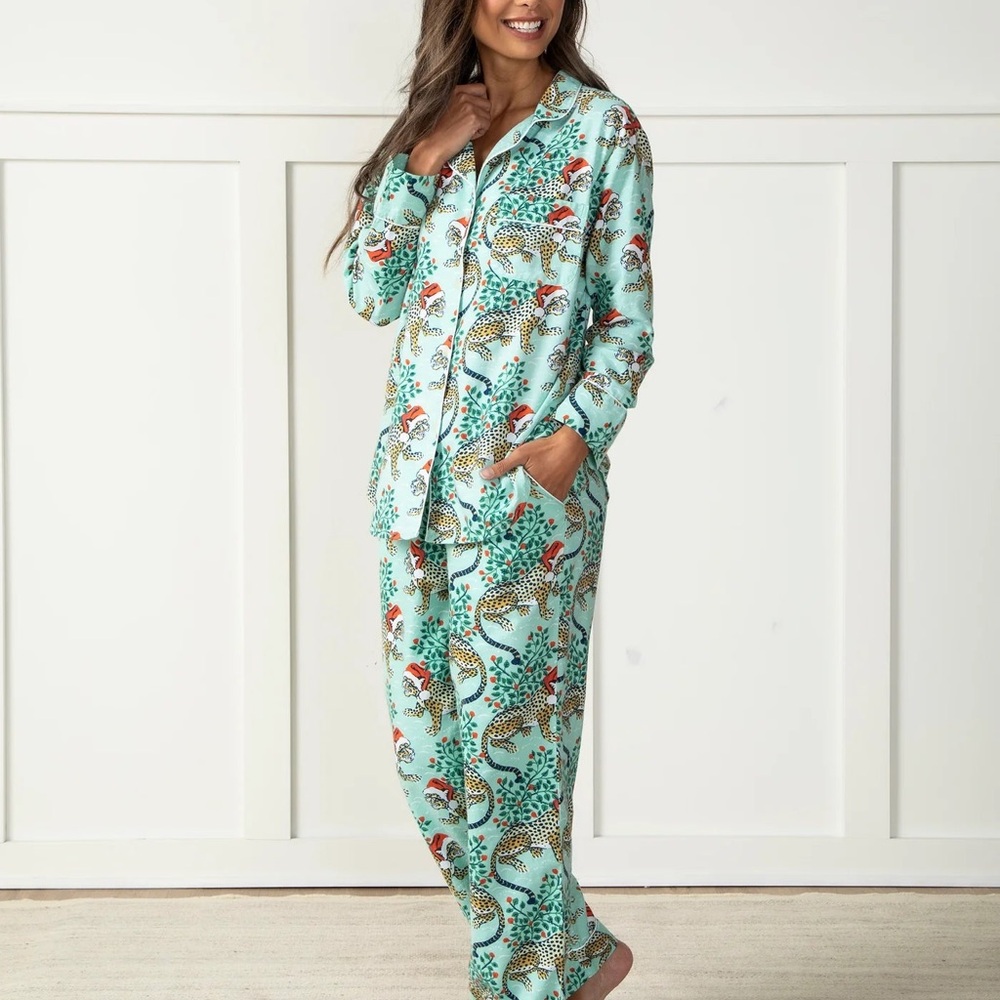 NWT Printfresh Mint Green Leopard Pajama Set in size S - Picture 3 of 5